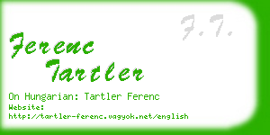 ferenc tartler business card